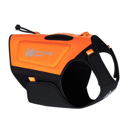 Kirkas Oranssi-musta neopreeniliivi koiralle. Tarranauha kiinnitys.